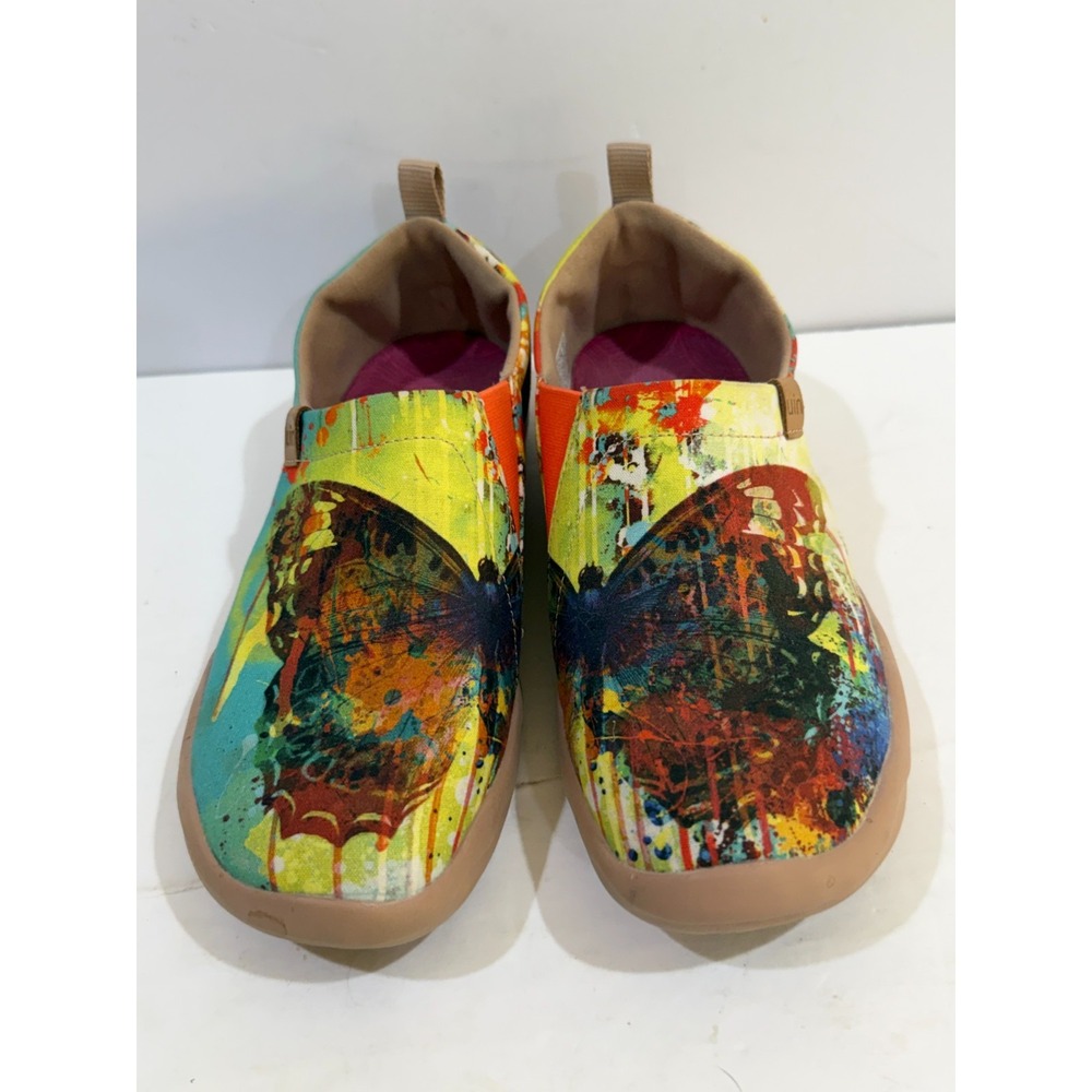 UIN Toledo Loafers Women's Size 8 Slip On Comfort Shoes Butterfly Artsy